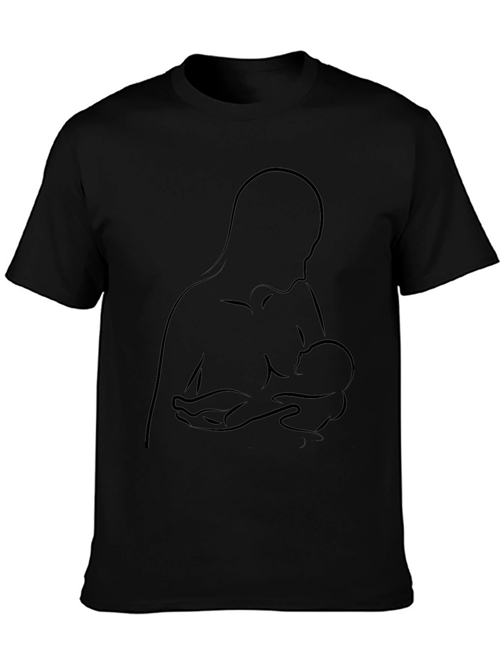 Mother & Child Graphic Tee - Black