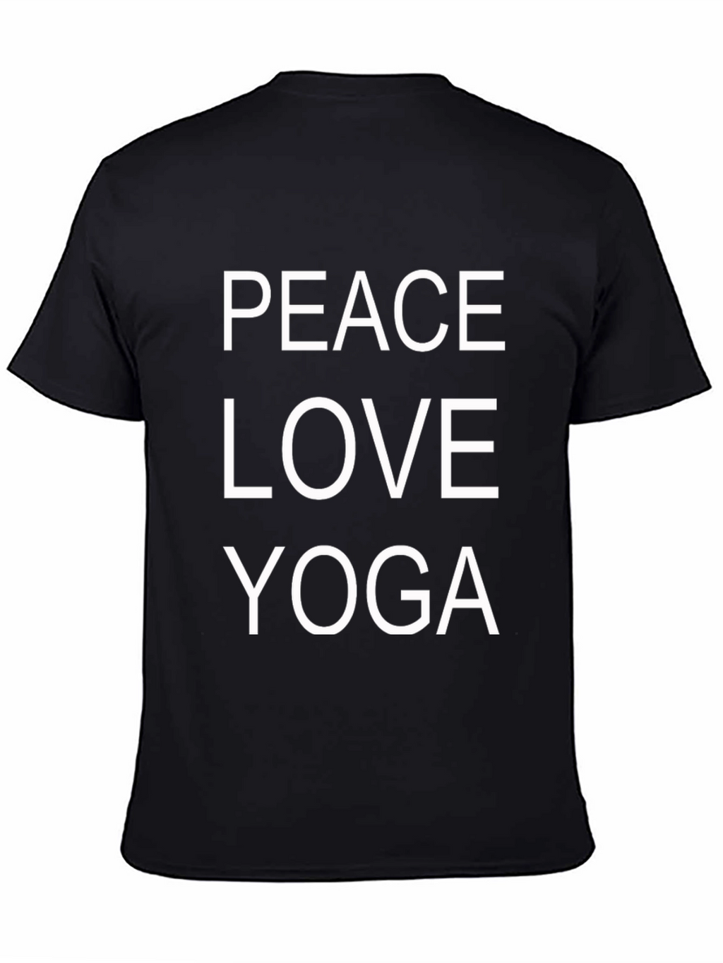 Peace Love Yoga Graphic T-Shirt - Black Cotton Blend
