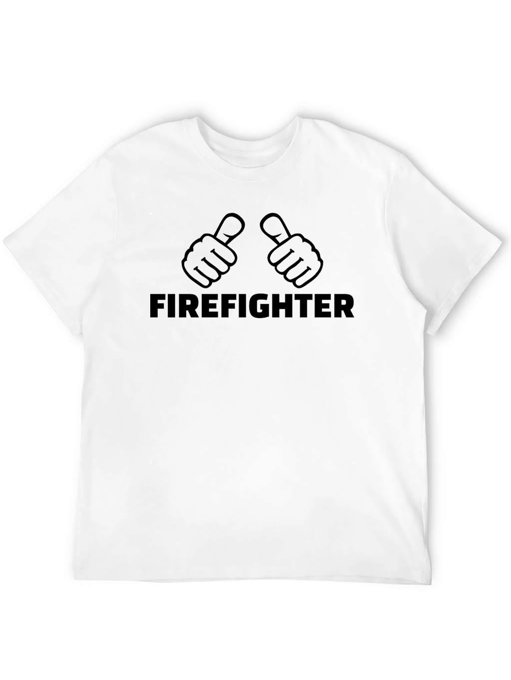 Firefighter Thumbs Up Graphic T-Shirt - Black