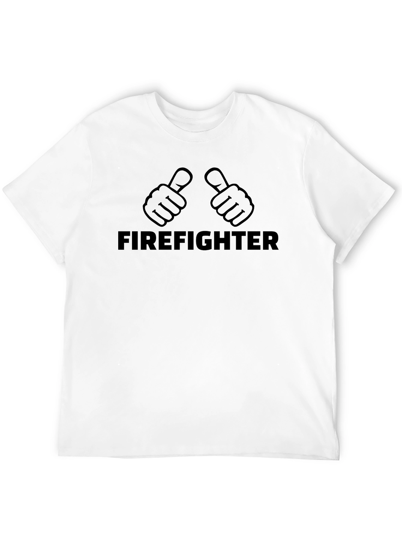 Firefighter Thumbs Up Graphic T-Shirt - Black
