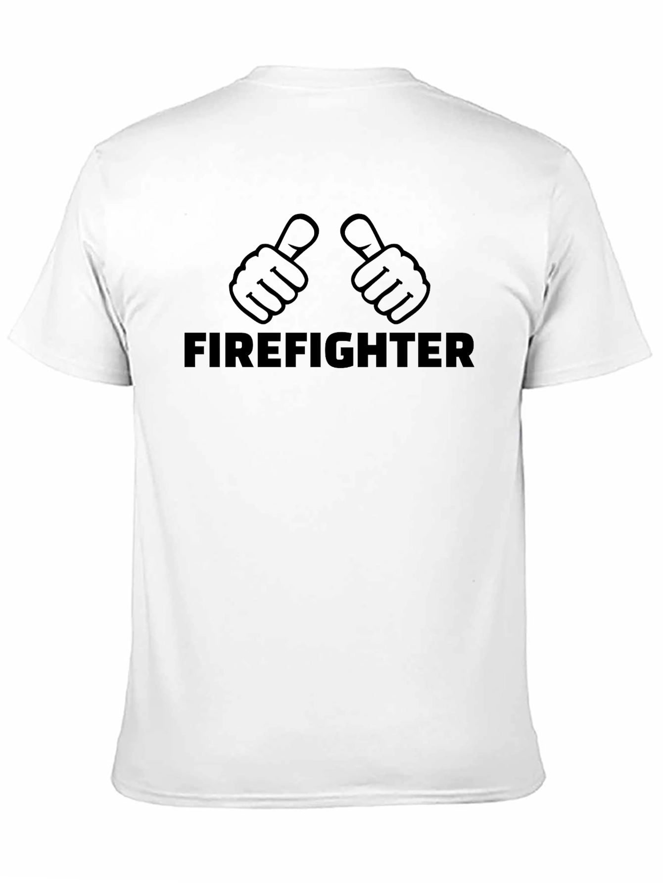 Firefighter Thumbs Up Graphic T-Shirt - Black