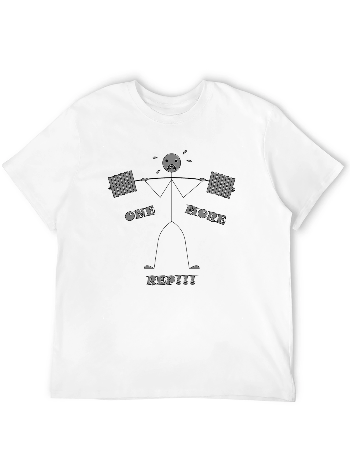 One More Rep Black Cotton Graphic Tee - Workout Motivation Shirt