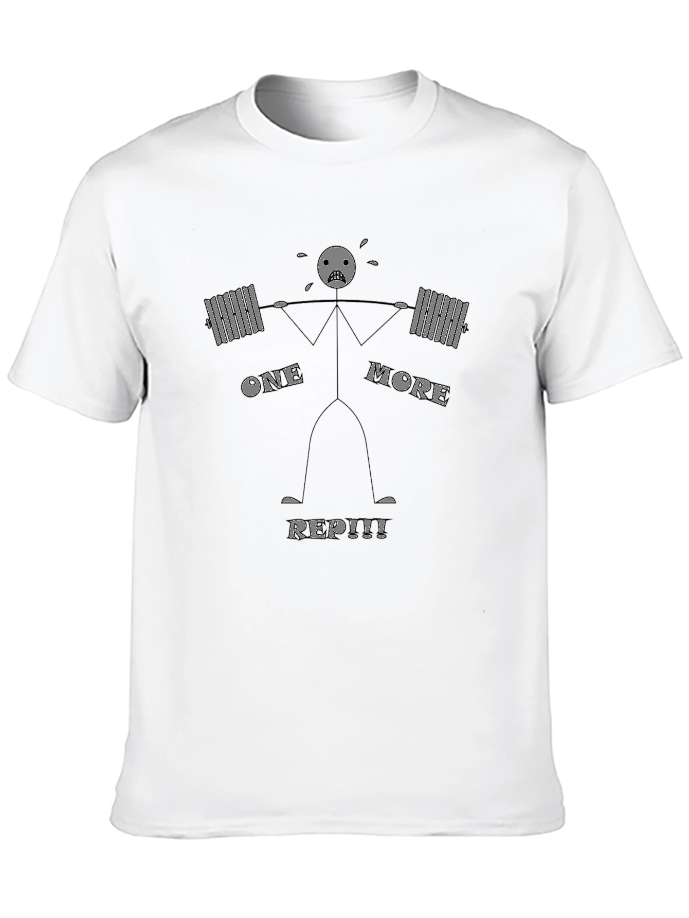 One More Rep Black Cotton Graphic Tee - Workout Motivation Shirt