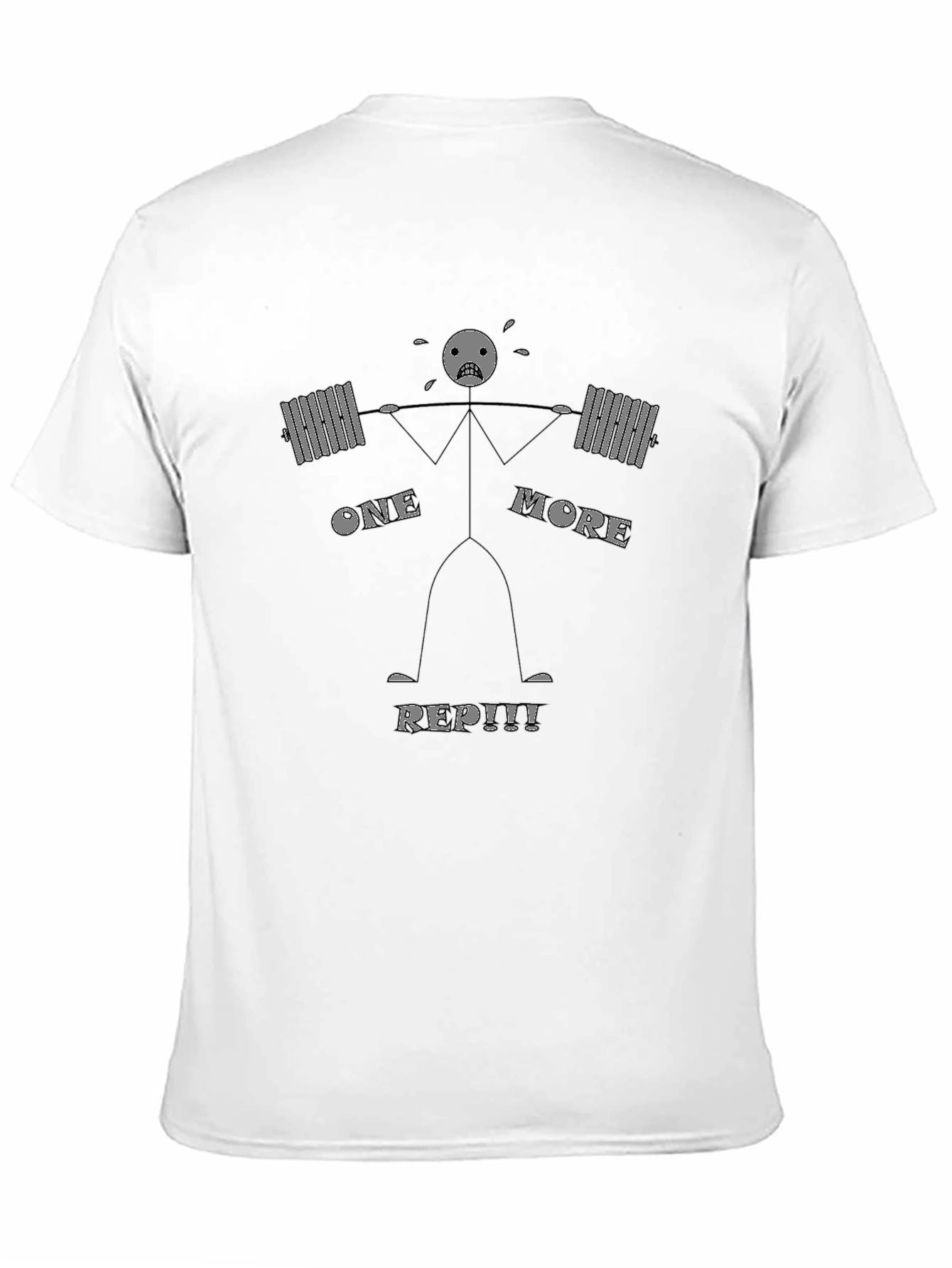 One More Rep Black Cotton Graphic Tee - Workout Motivation Shirt