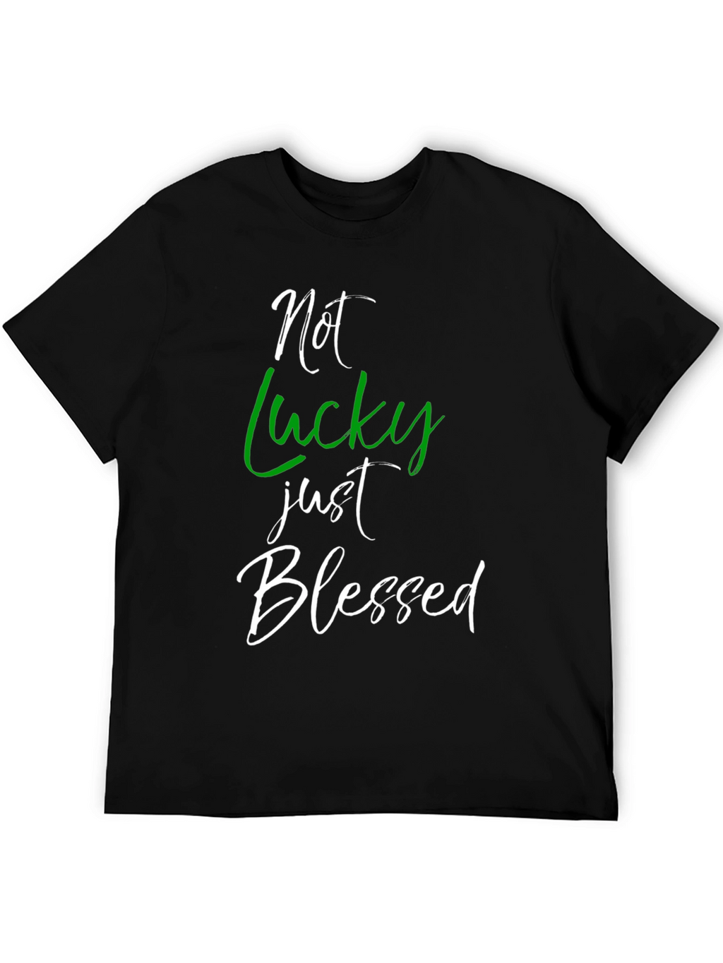 Not Lucky Just Blessed Graphic Tee - Black