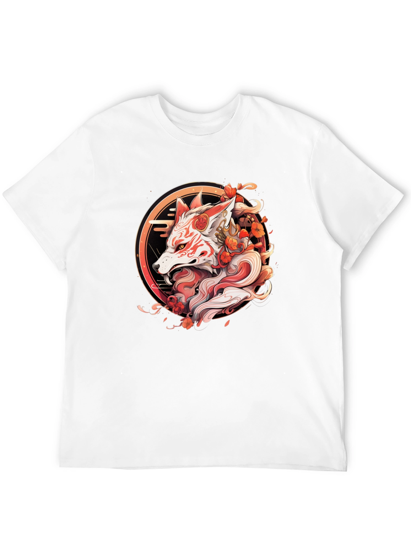 Japanese Fox Mask T-Shirt - Urban Style