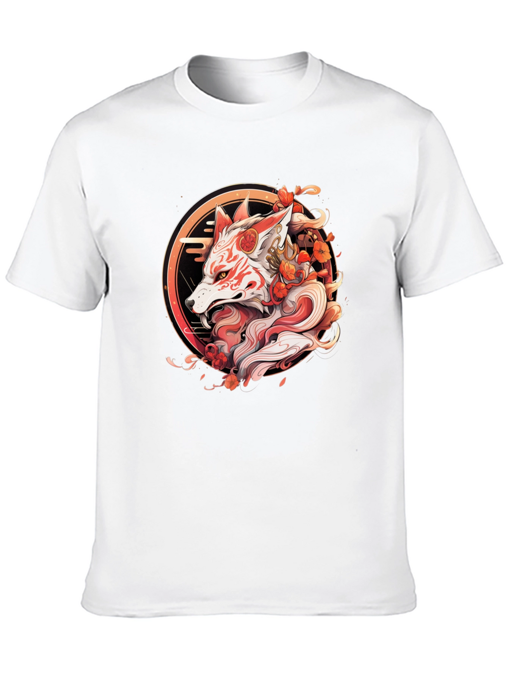 Japanese Fox Mask T-Shirt - Urban Style