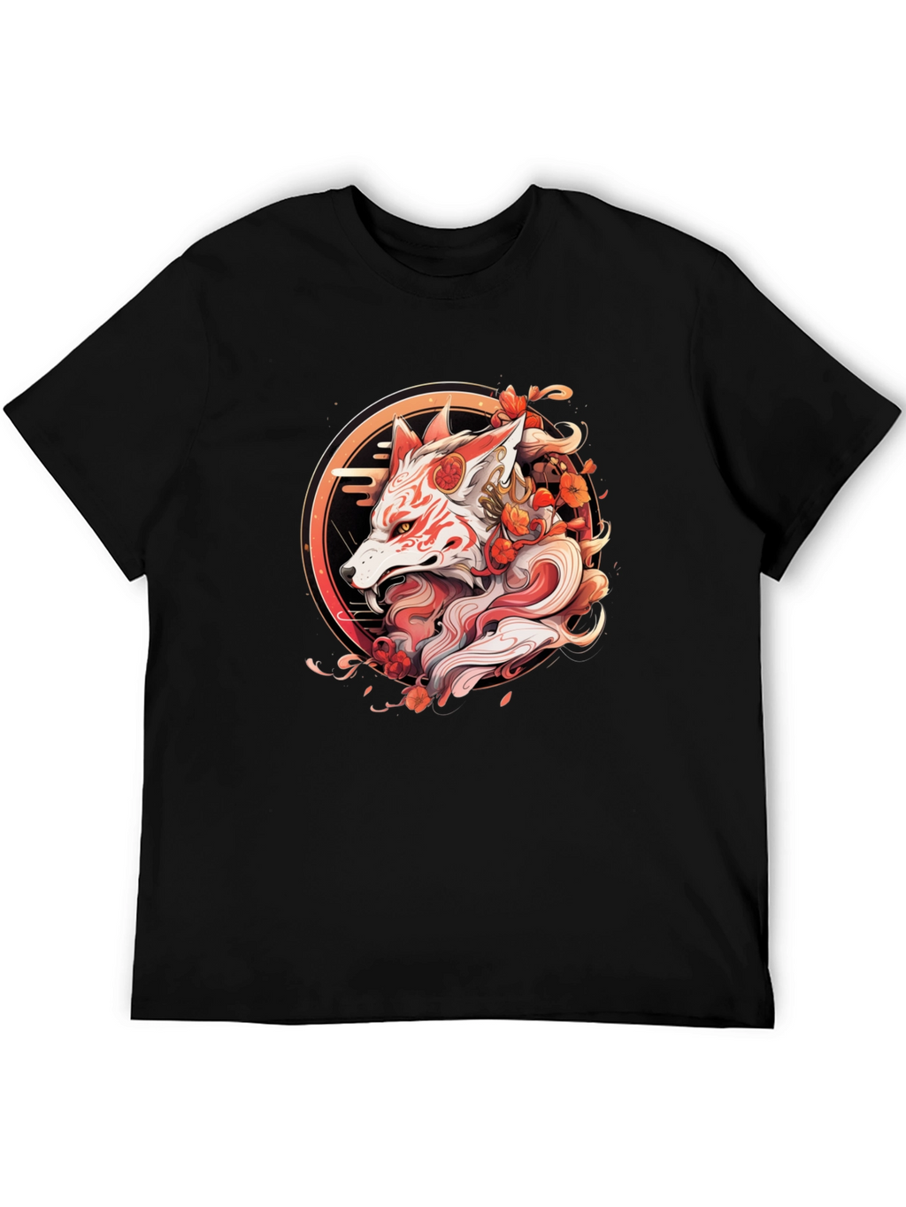 Japanese Fox Mask T-Shirt - Urban Style