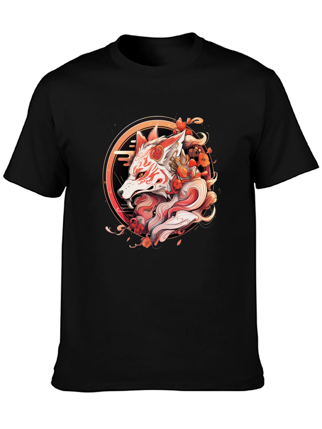 Japanese Fox Mask T-Shirt - Urban Style