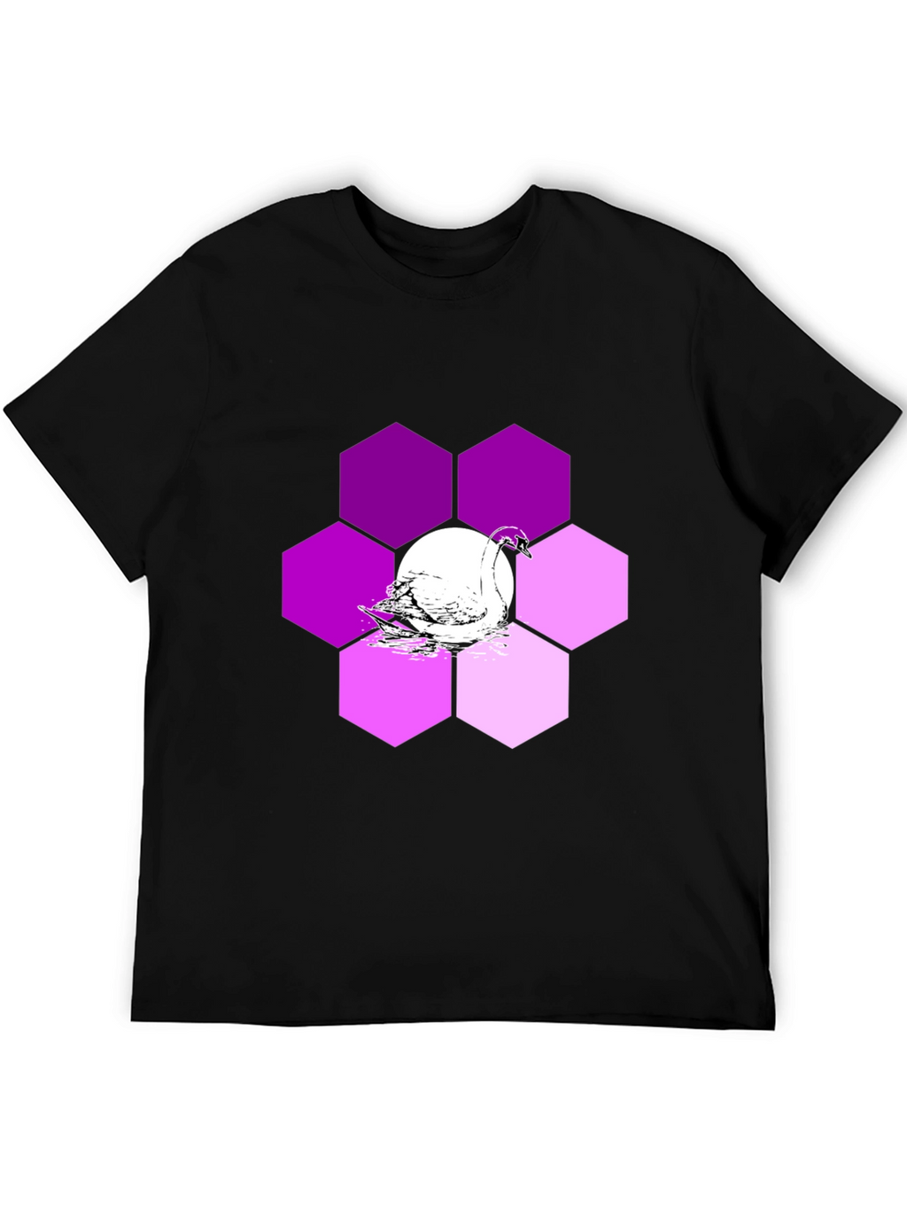 Swan Hexagon Graphic T-Shirt - Stylish Mens Tee