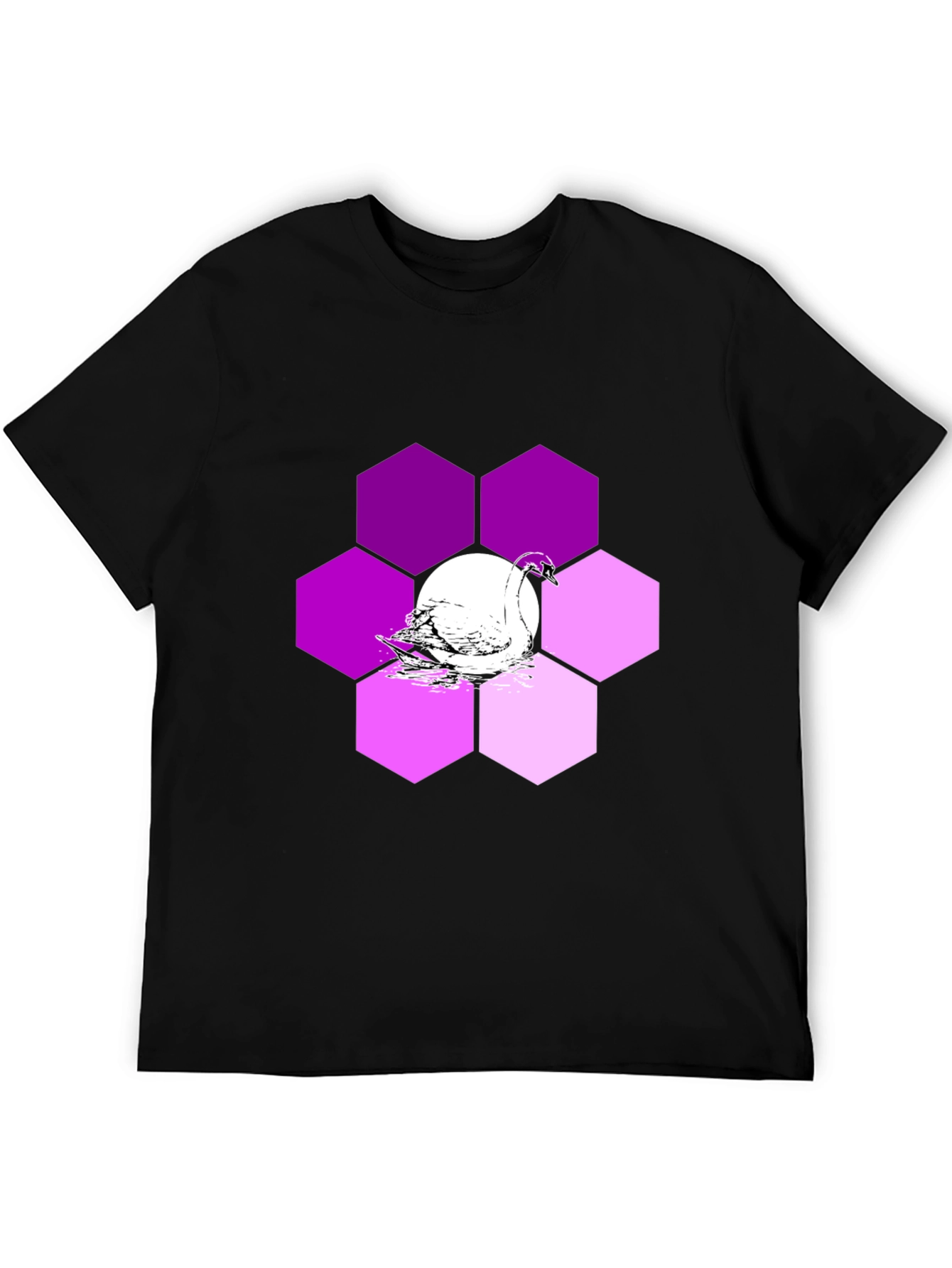 Swan Hexagon Graphic T-Shirt - Stylish Mens Tee