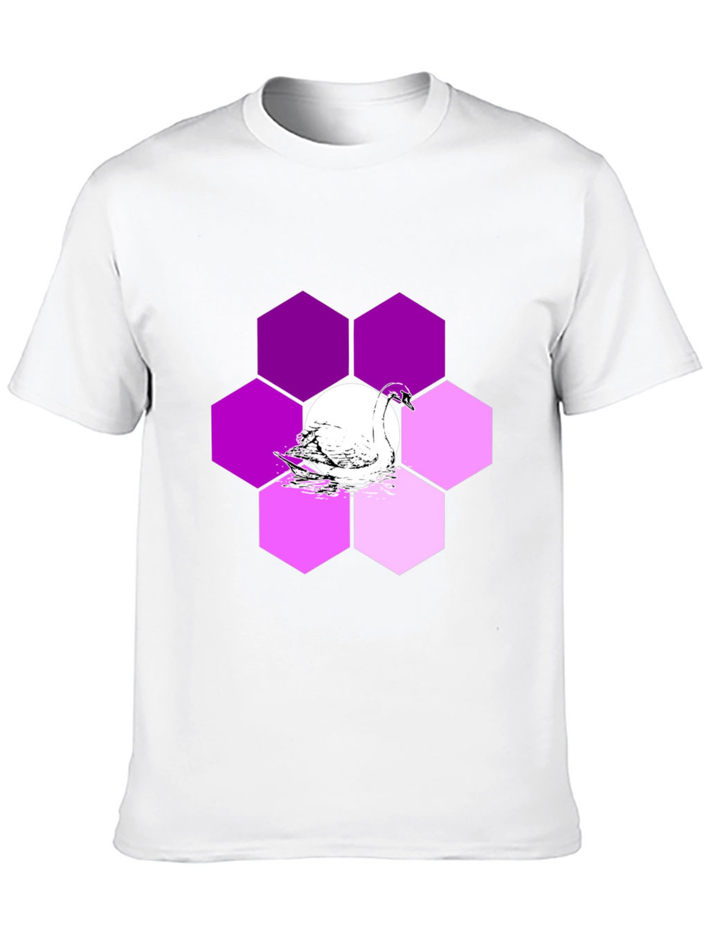 Swan Hexagon Graphic T-Shirt - Stylish Mens Tee