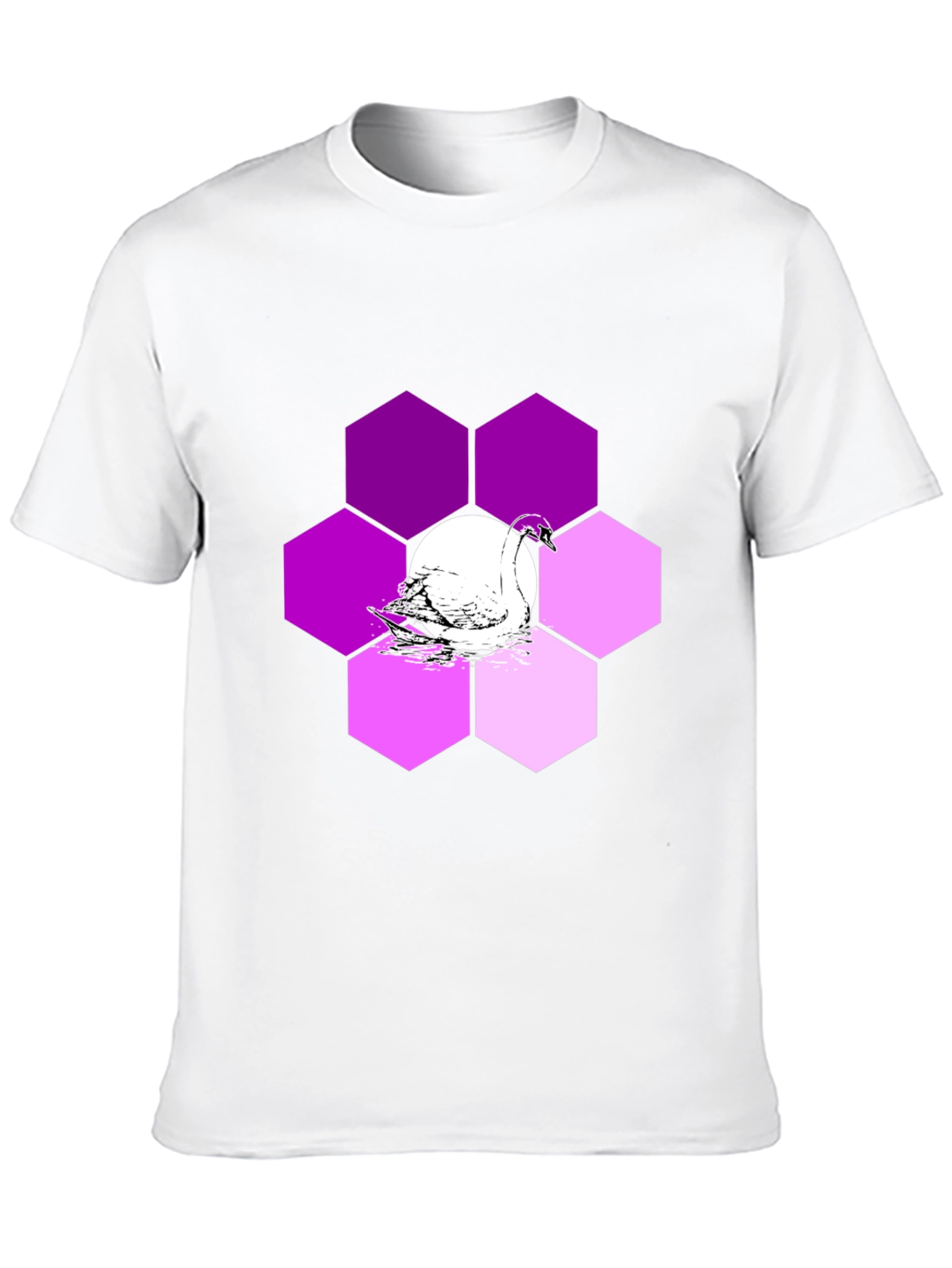 Swan Hexagon Graphic T-Shirt - Stylish Mens Tee