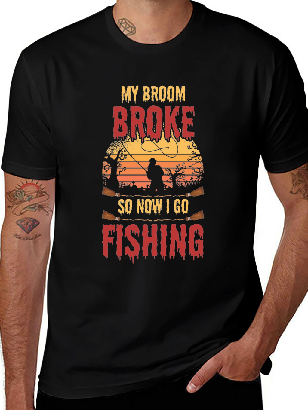 My Broom Broke Fishing T-Shirt