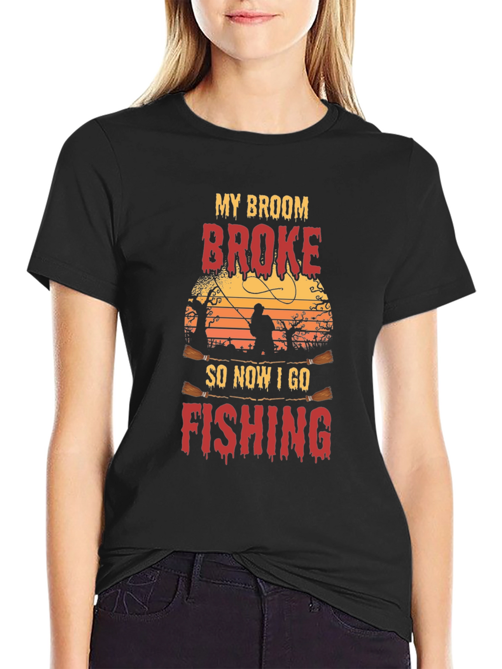 My Broom Broke Fishing T-Shirt