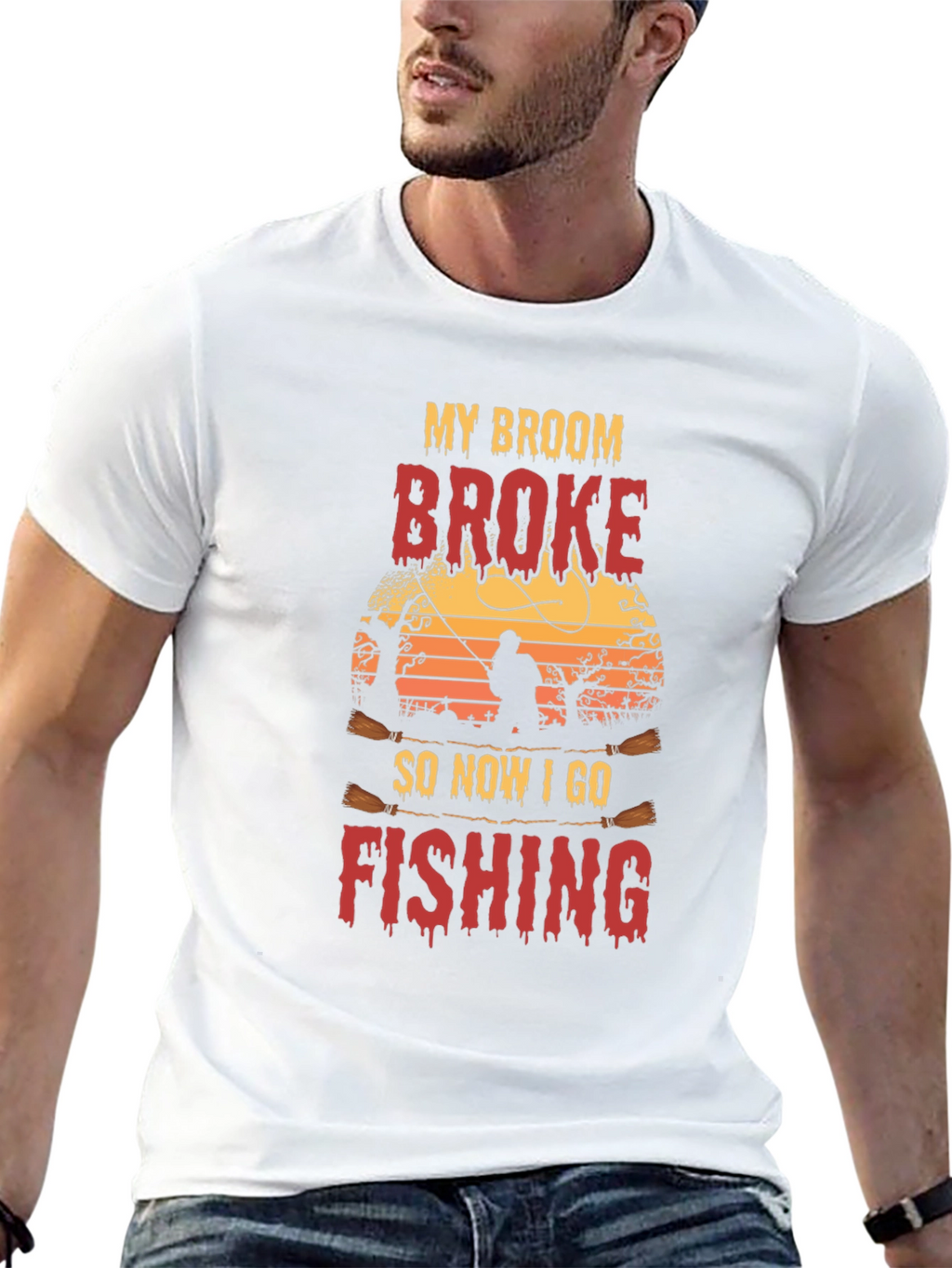 My Broom Broke Fishing T-Shirt