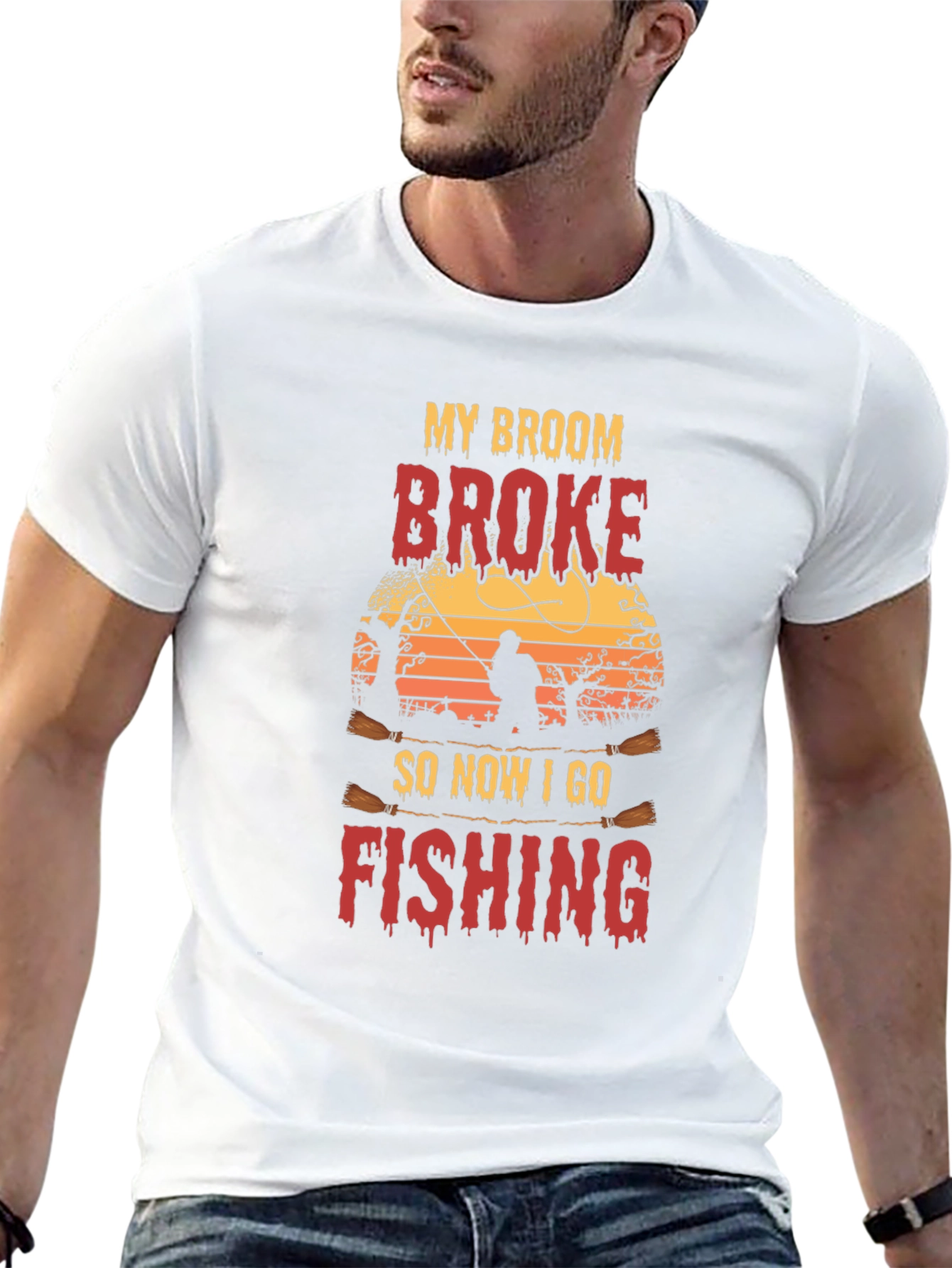 My Broom Broke Fishing T-Shirt