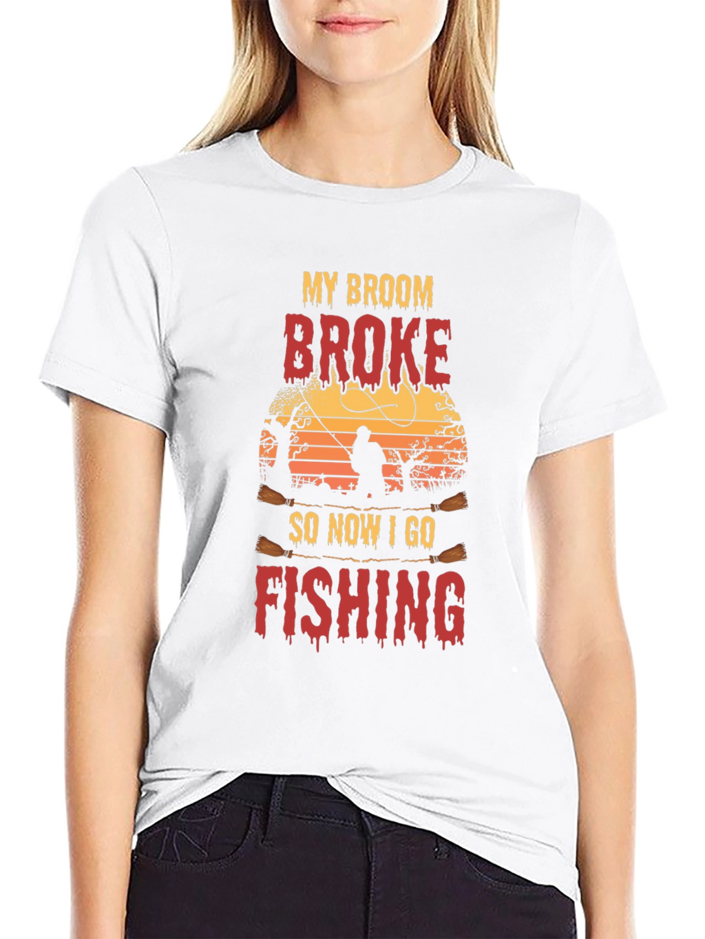 My Broom Broke Fishing T-Shirt