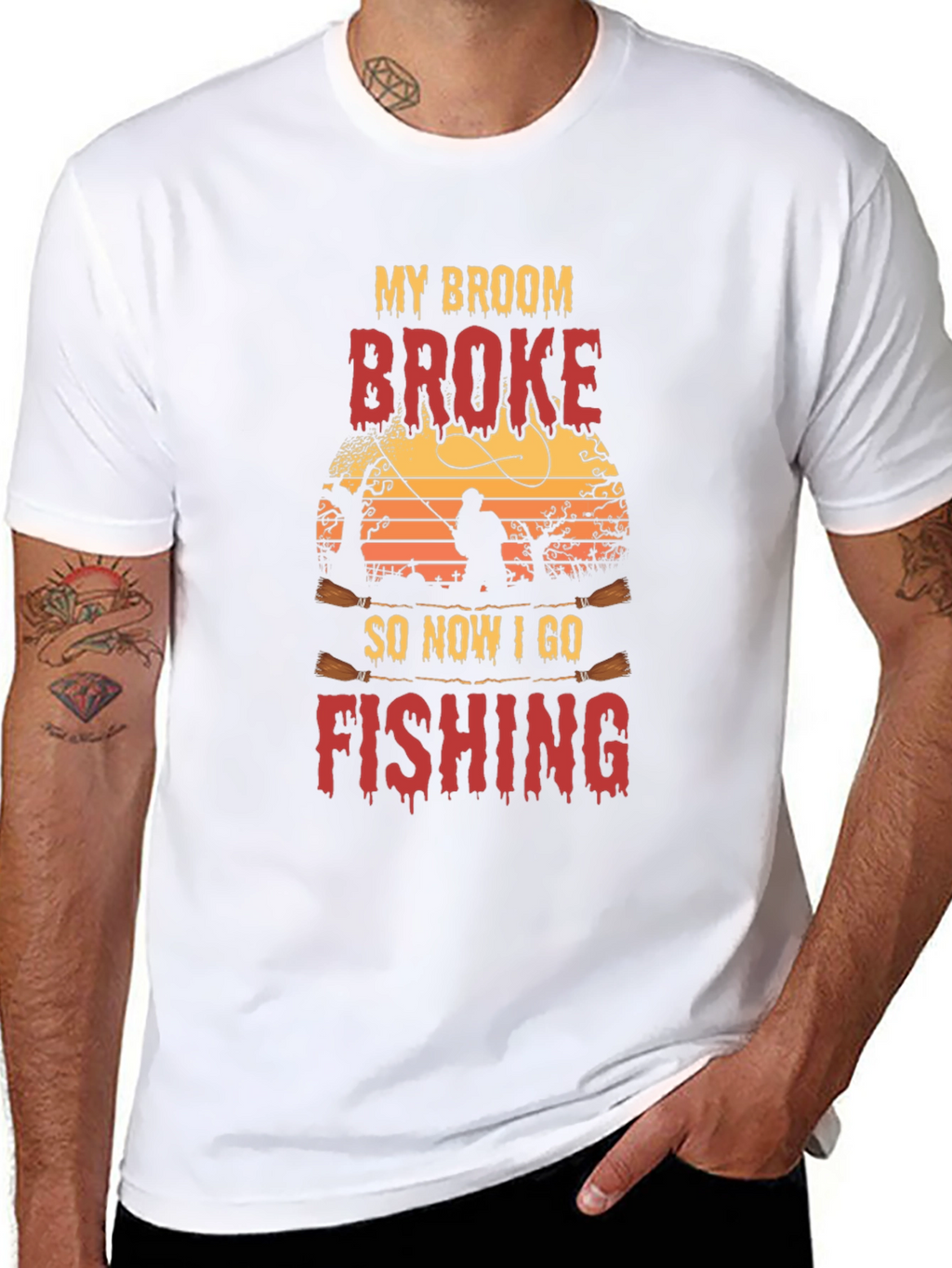 My Broom Broke Fishing T-Shirt