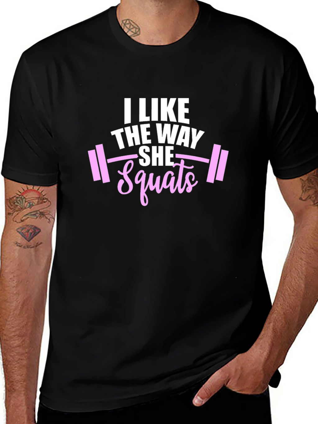 I Like The Way She Squats Black Graphic Tee