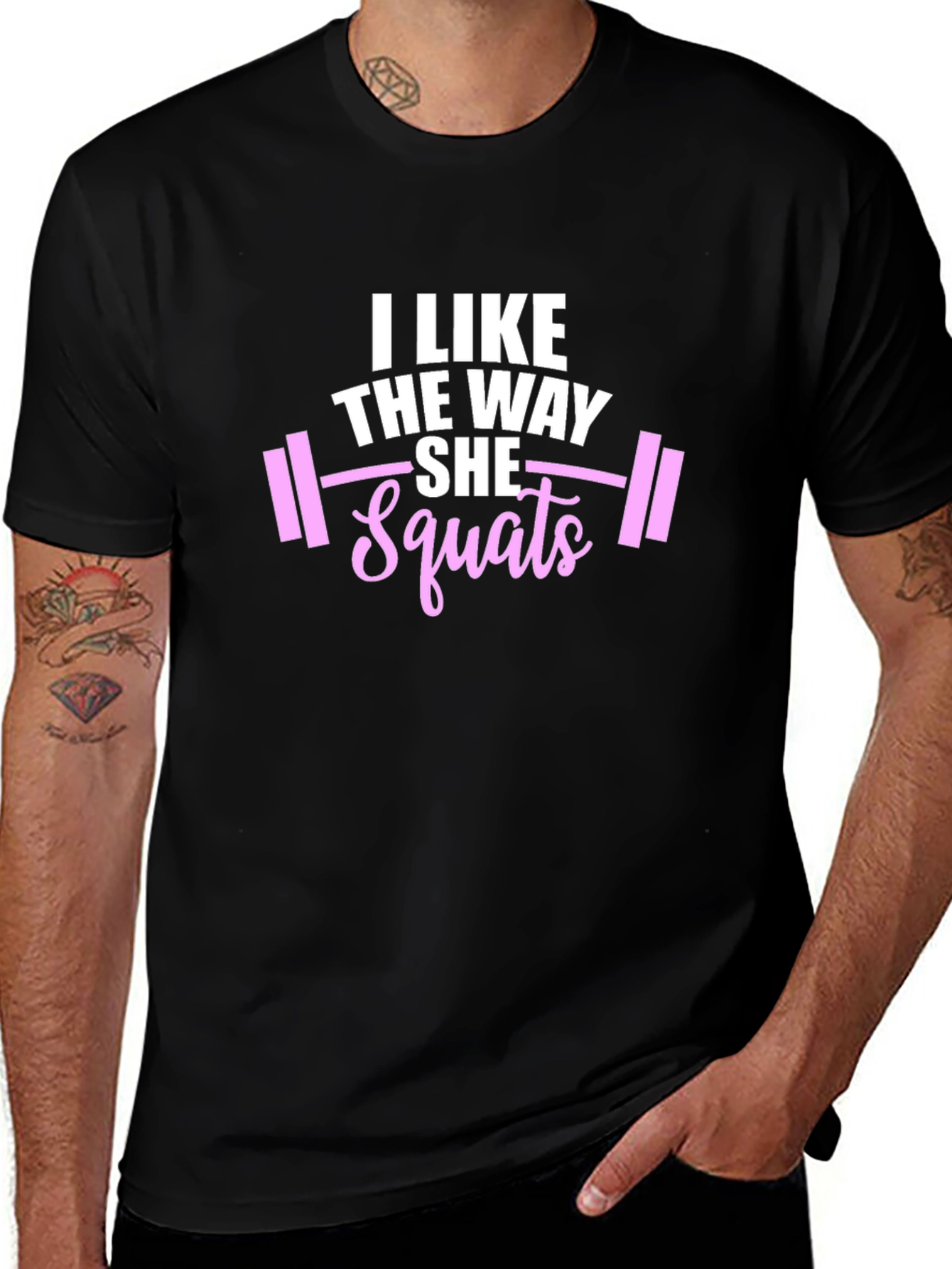 I Like The Way She Squats Black Graphic Tee