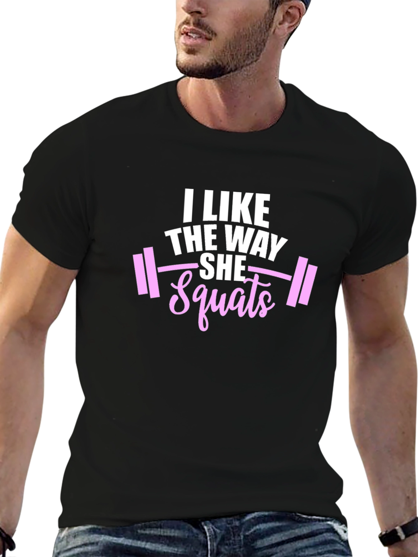 I Like The Way She Squats Black Graphic Tee