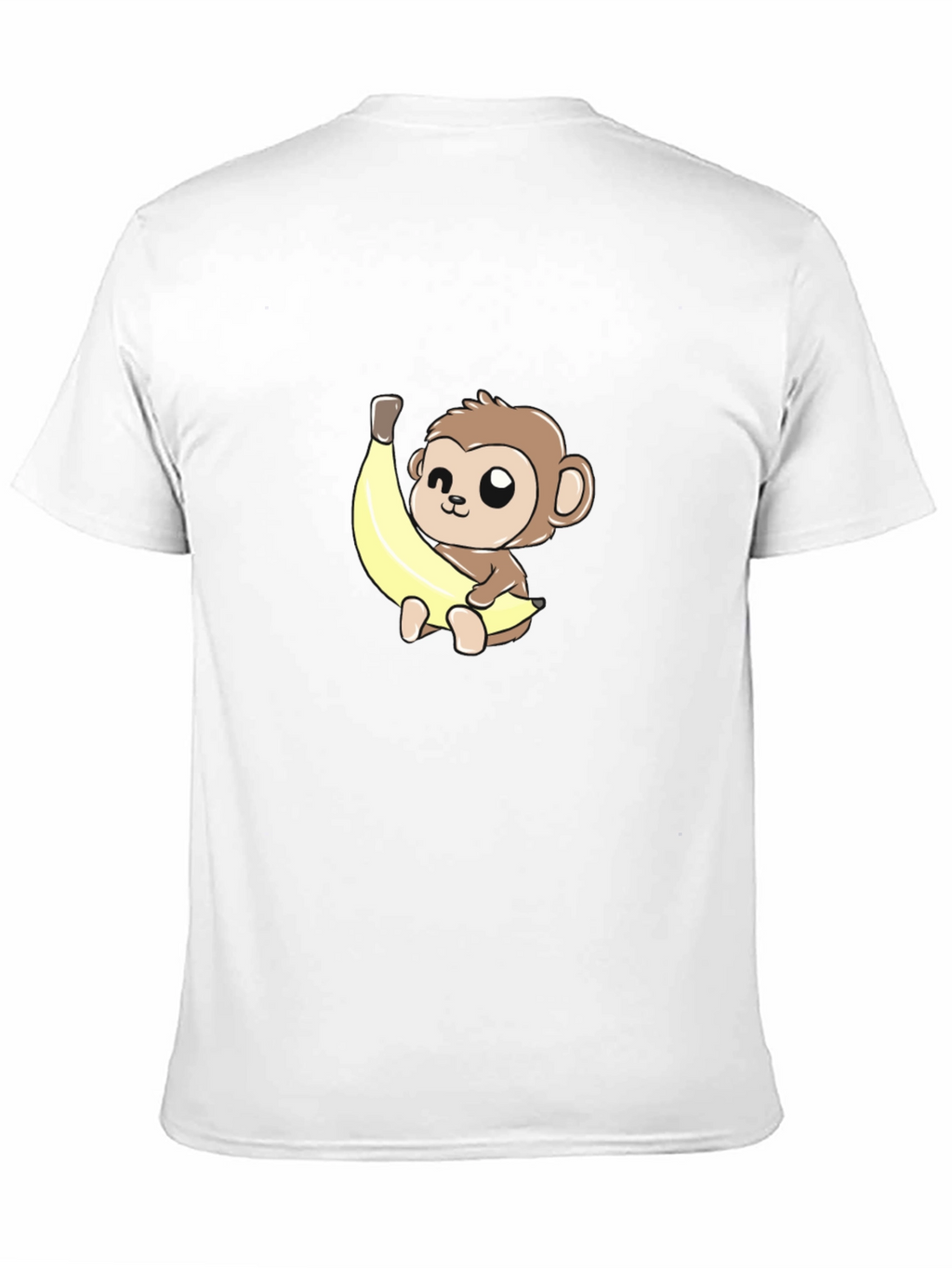 Cute Monkey Banana Graphic Tee - Unisex Black T-Shirt