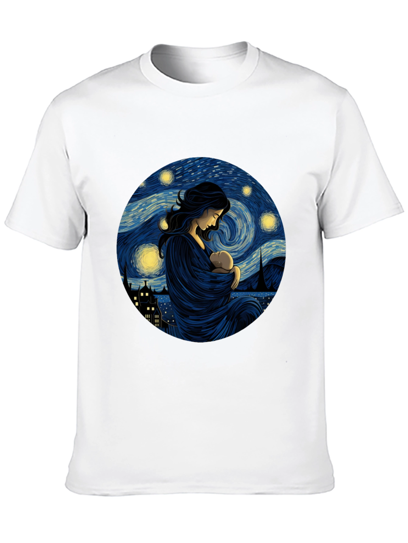 Starry Night Mother & Child Black Tee