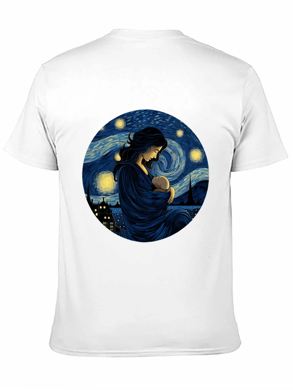 Starry Night Mother & Child Black Tee