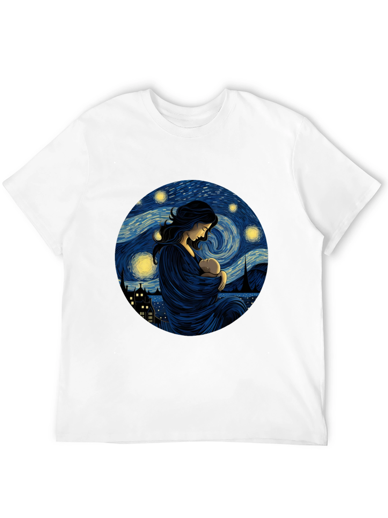 Starry Night Mother & Child Black Tee