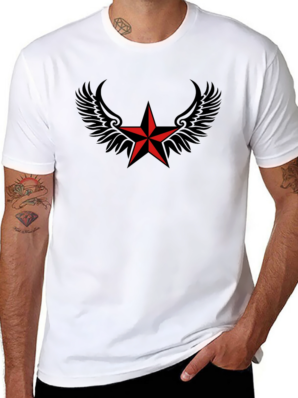 Winged Star Black T-Shirt