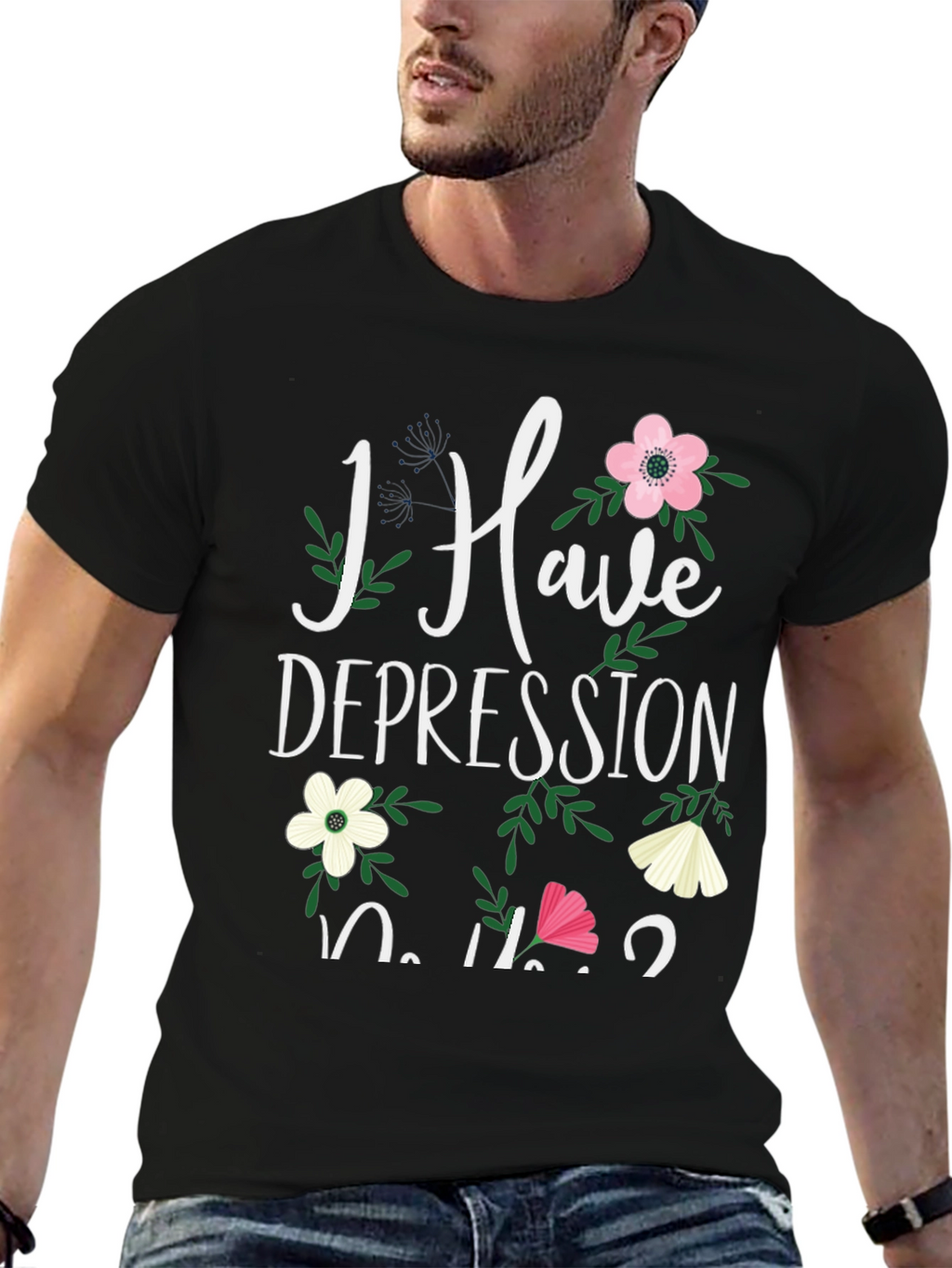 Floral Depression Awareness T-Shirt