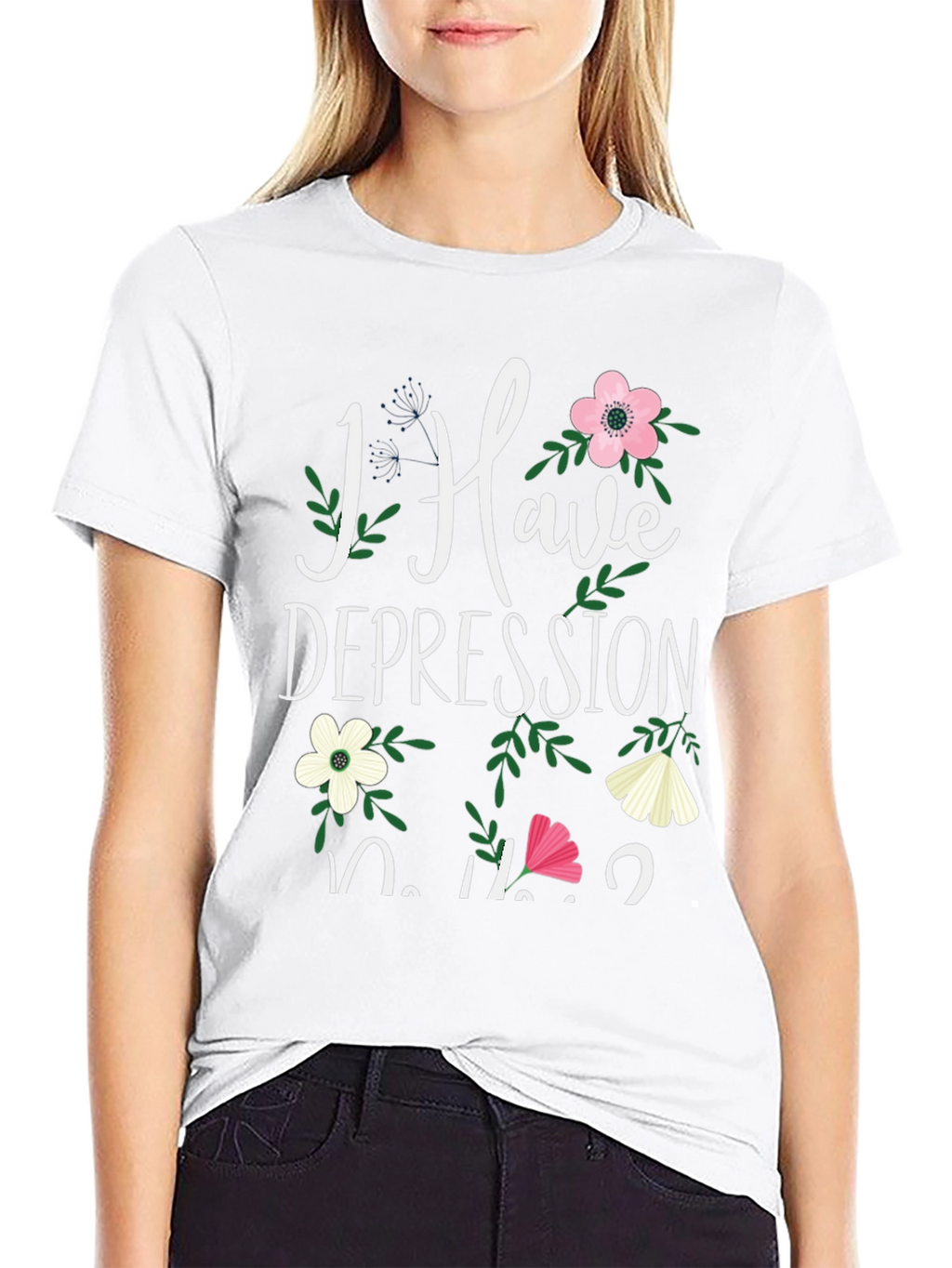 Floral Depression Awareness T-Shirt