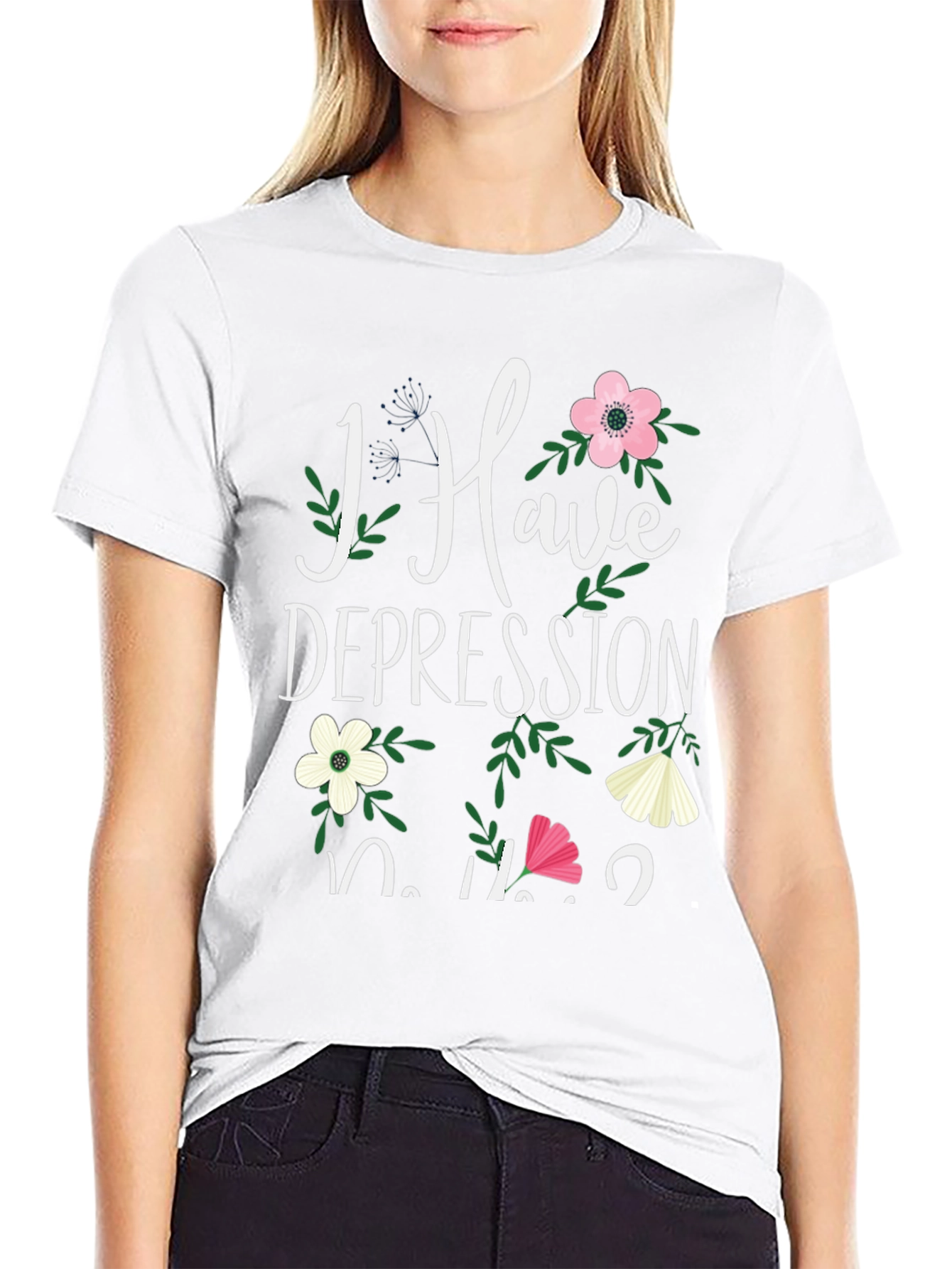 Floral Depression Awareness T-Shirt