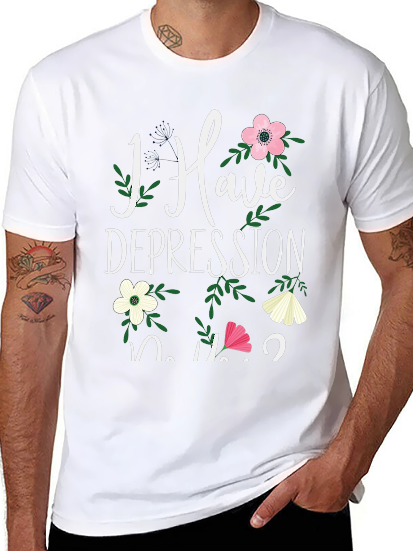 Floral Depression Awareness T-Shirt