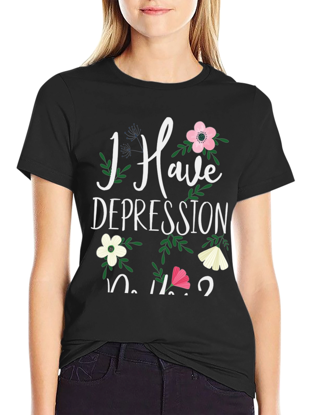 Floral Depression Awareness T-Shirt