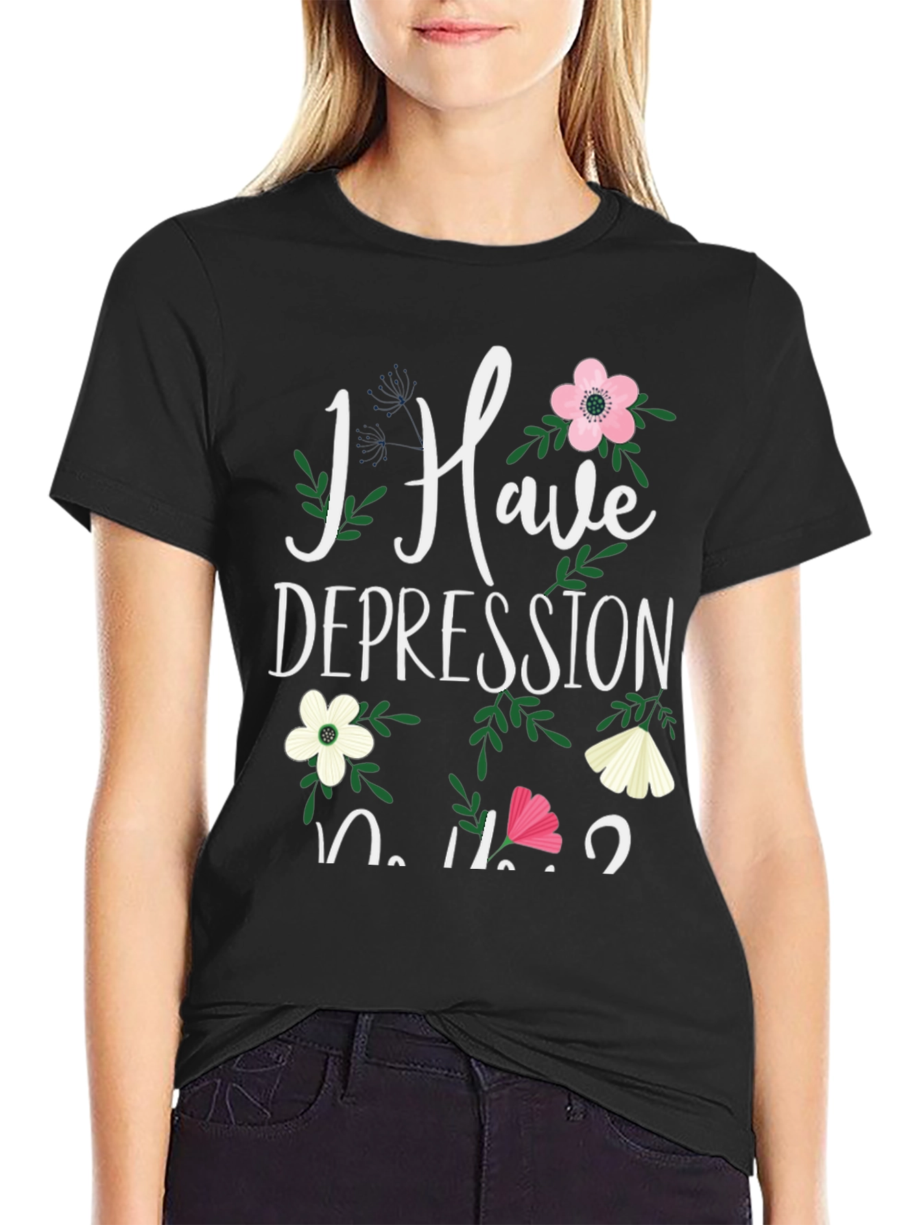 Floral Depression Awareness T-Shirt