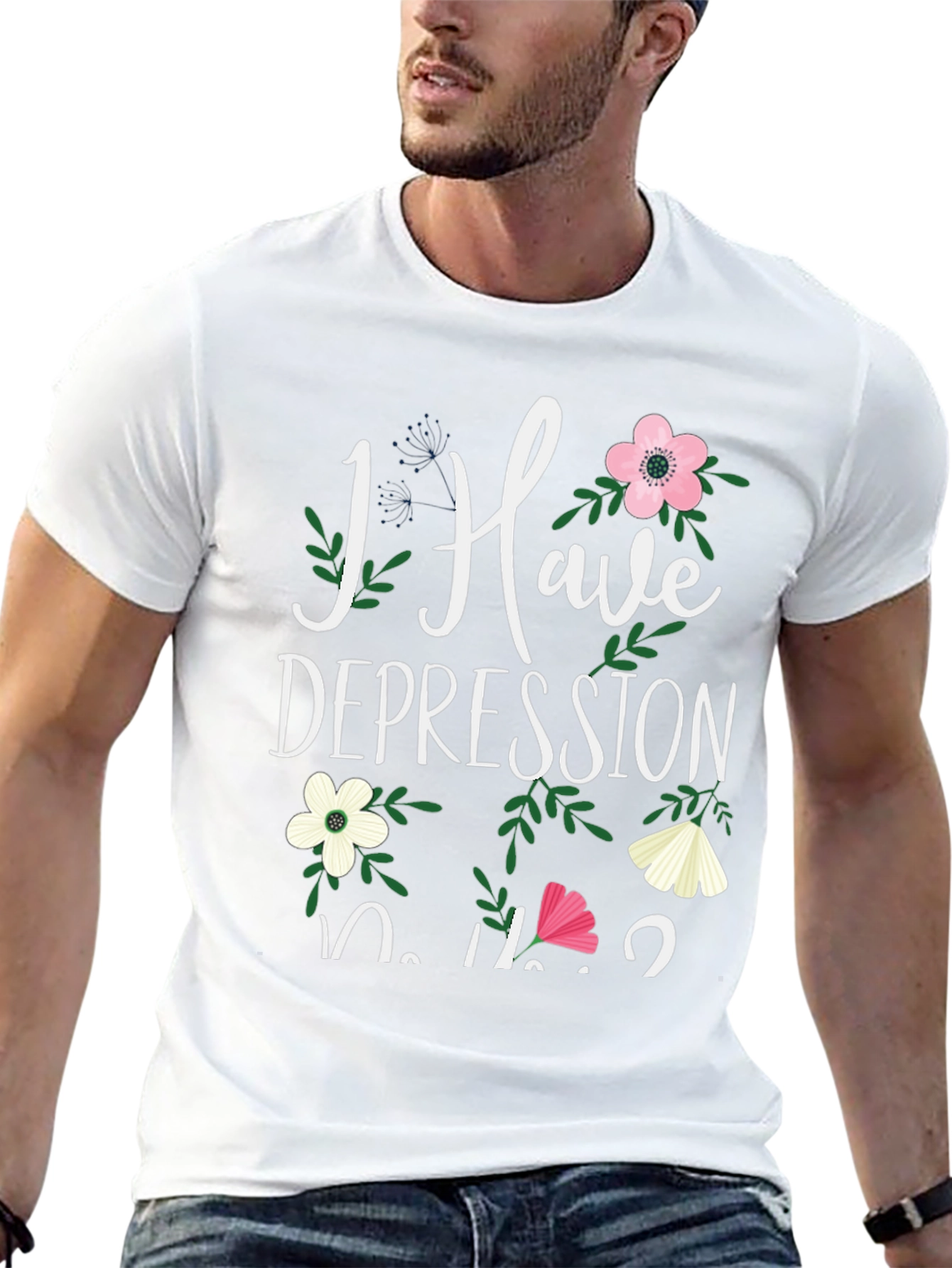 Floral Depression Awareness T-Shirt