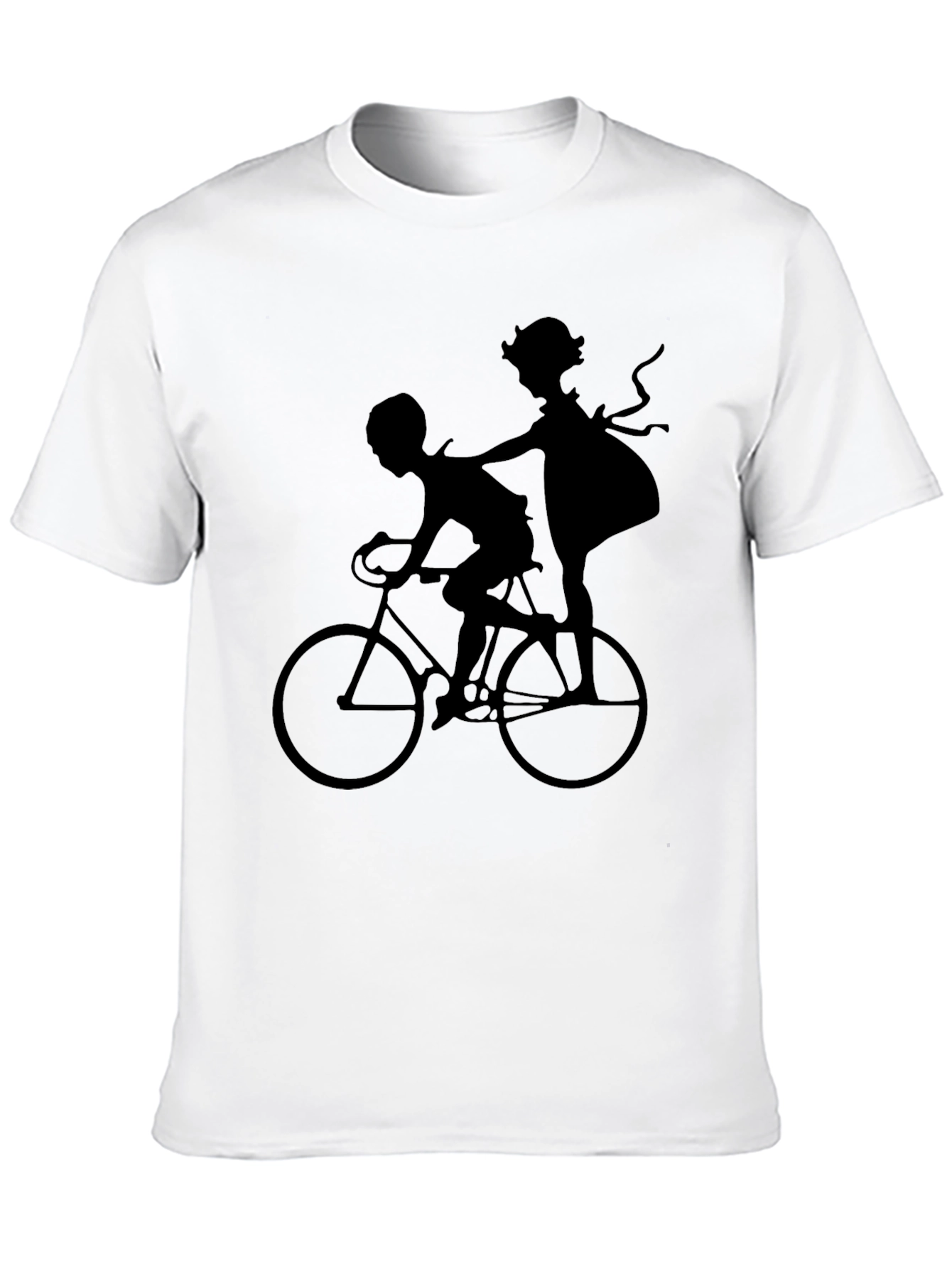 Silhouette Bike Ride Graphic Tee - Unisex Black Shirt