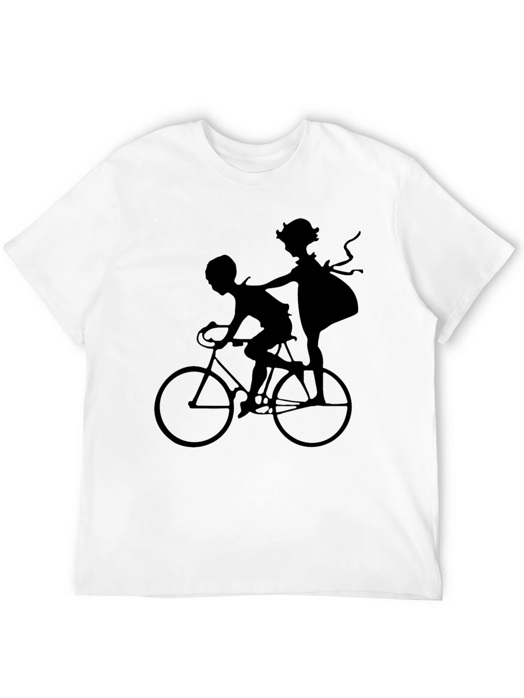 Silhouette Bike Ride Graphic Tee - Unisex Black Shirt