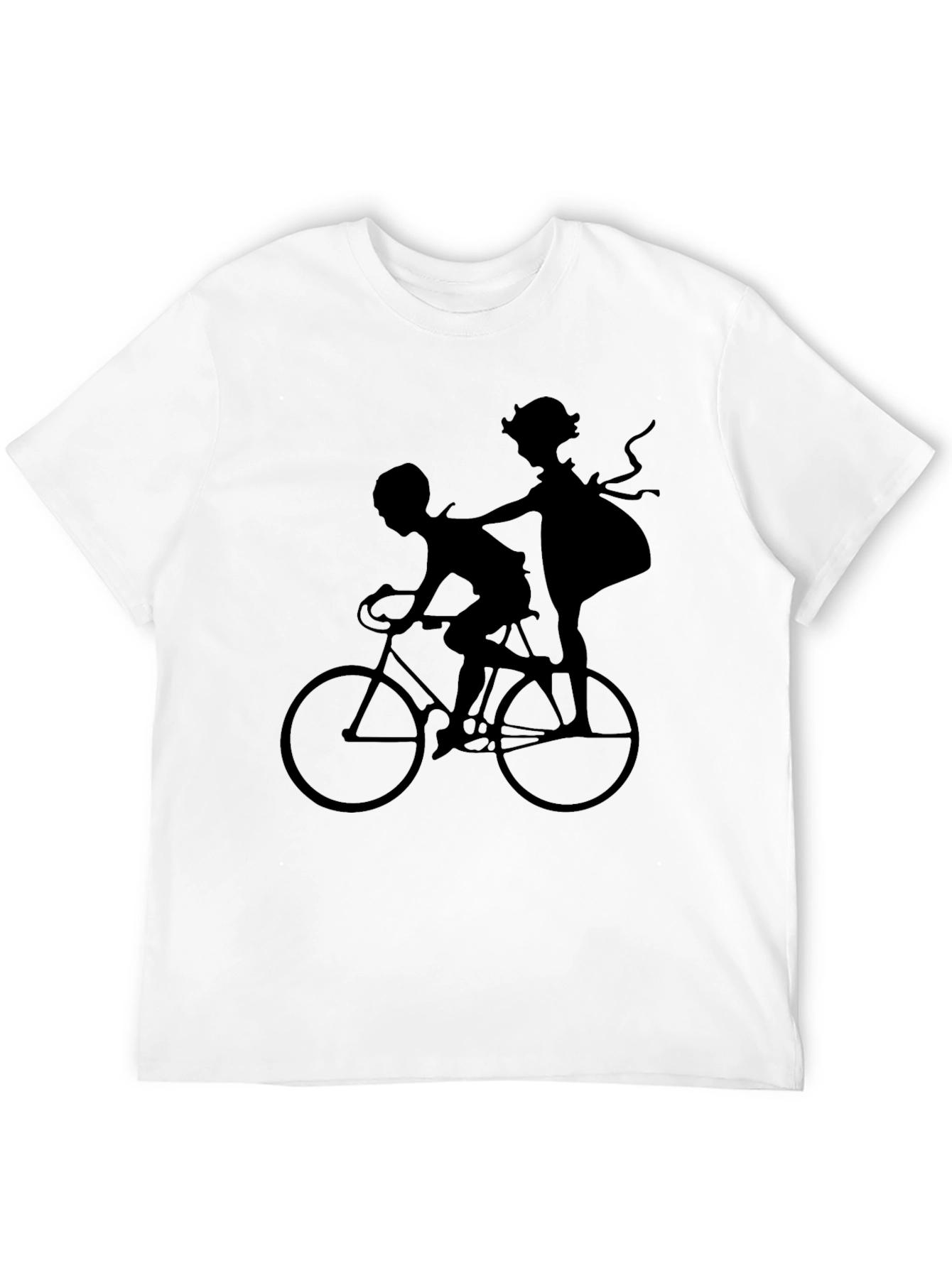 Silhouette Bike Ride Graphic Tee - Unisex Black Shirt