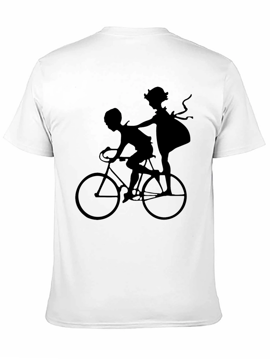 Silhouette Bike Ride Graphic Tee - Unisex Black Shirt