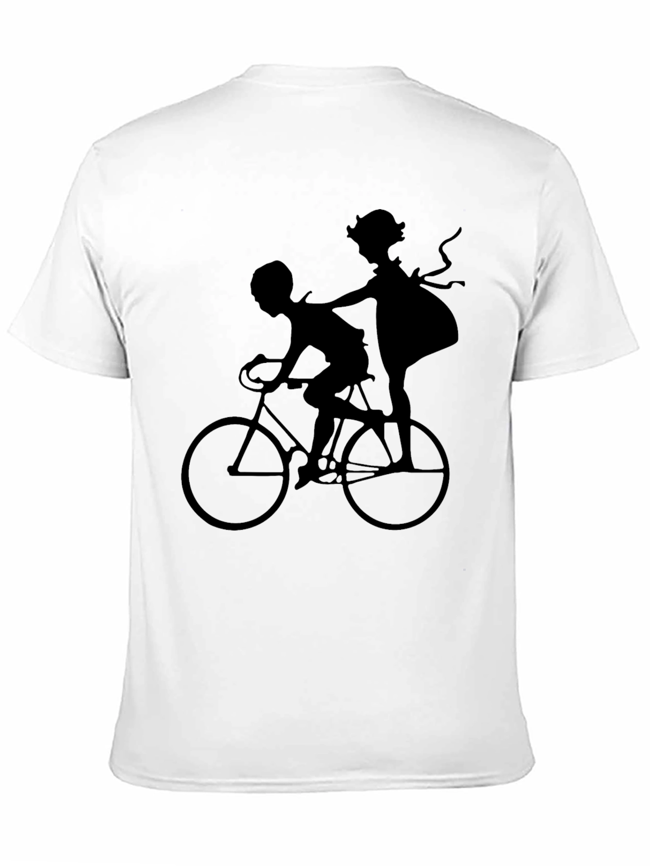 Silhouette Bike Ride Graphic Tee - Unisex Black Shirt