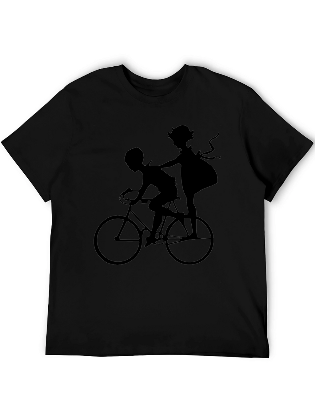 Silhouette Bike Ride Graphic Tee - Unisex Black Shirt