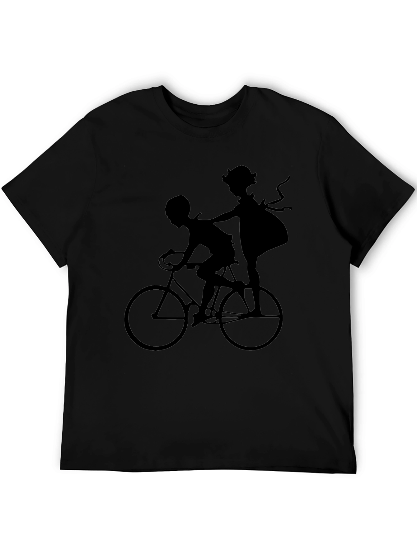 Silhouette Bike Ride Graphic Tee - Unisex Black Shirt