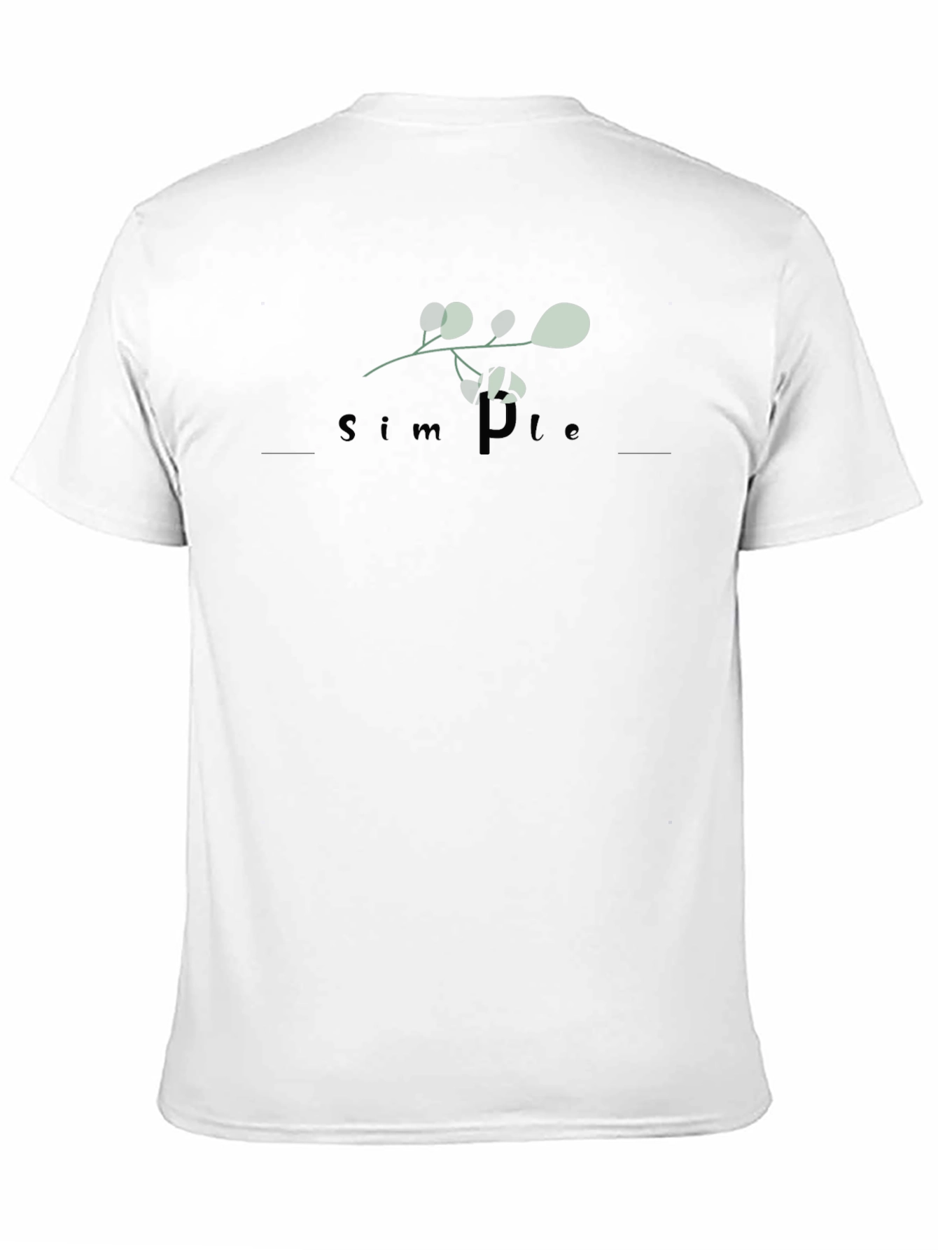 Simple Plant Design Black T-Shirt