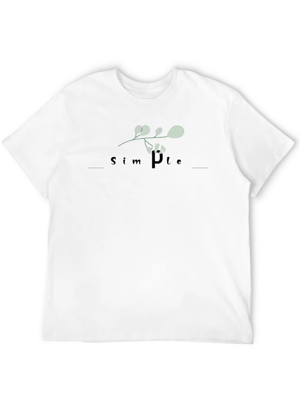 Simple Plant Design Black T-Shirt