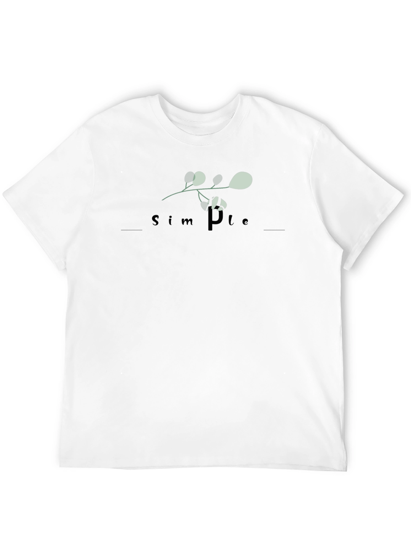 Simple Plant Design Black T-Shirt