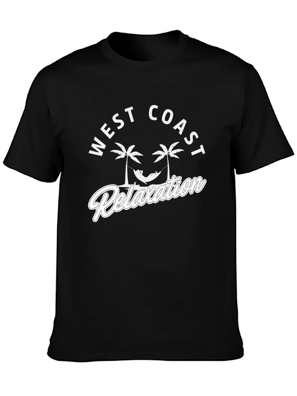 West Coast Relaxation T-Shirt - Black Cotton Tee