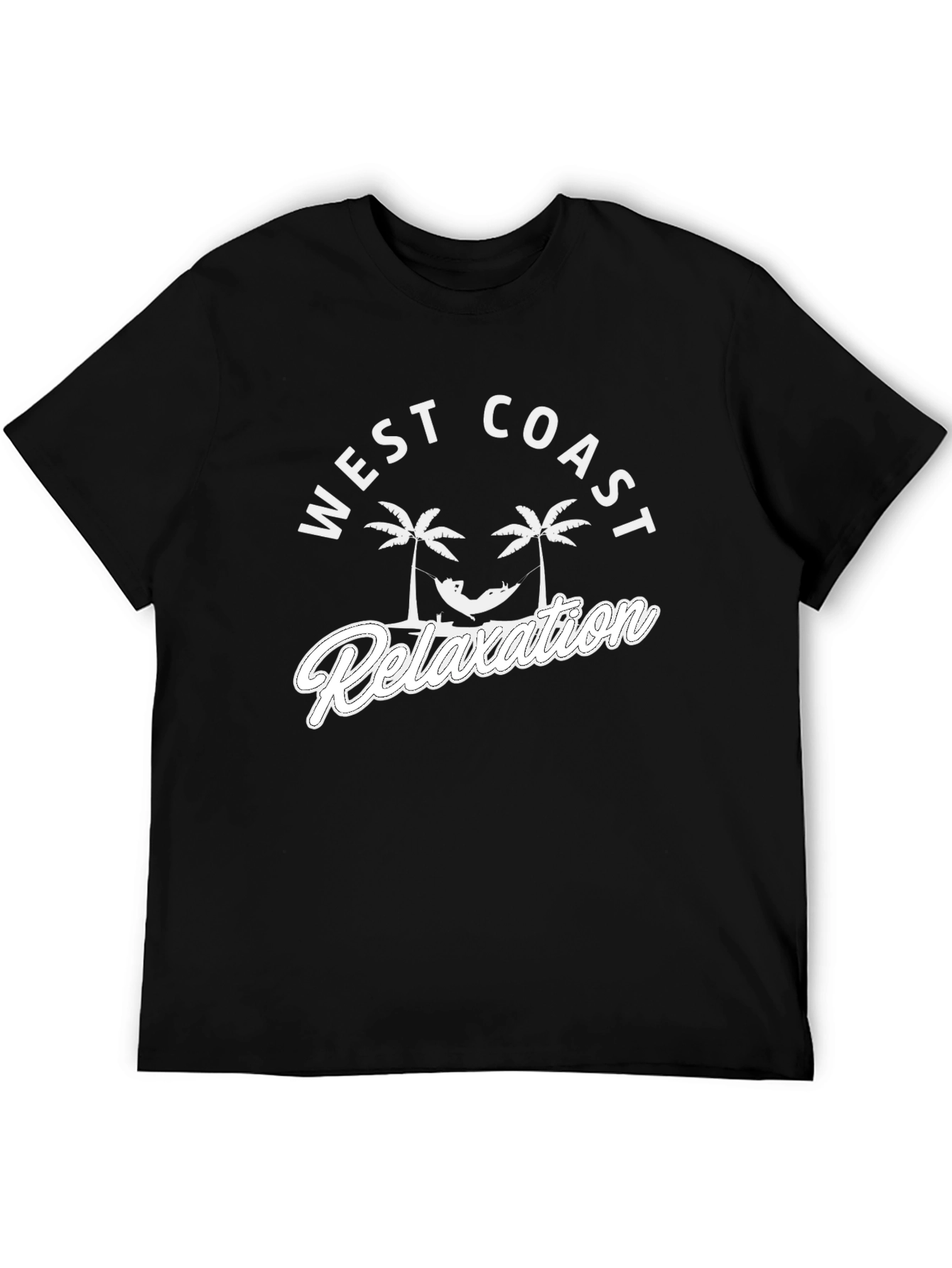 West Coast Relaxation T-Shirt - Black Cotton Tee